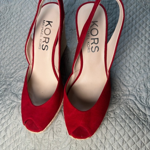 Michael Kors Red Wedge Espadrilles - Picture 2 of 5